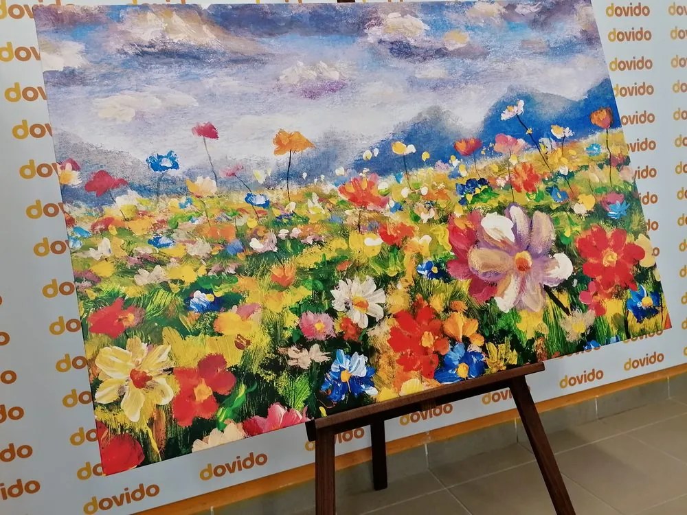 Картина на платно – Масло на диви цветя