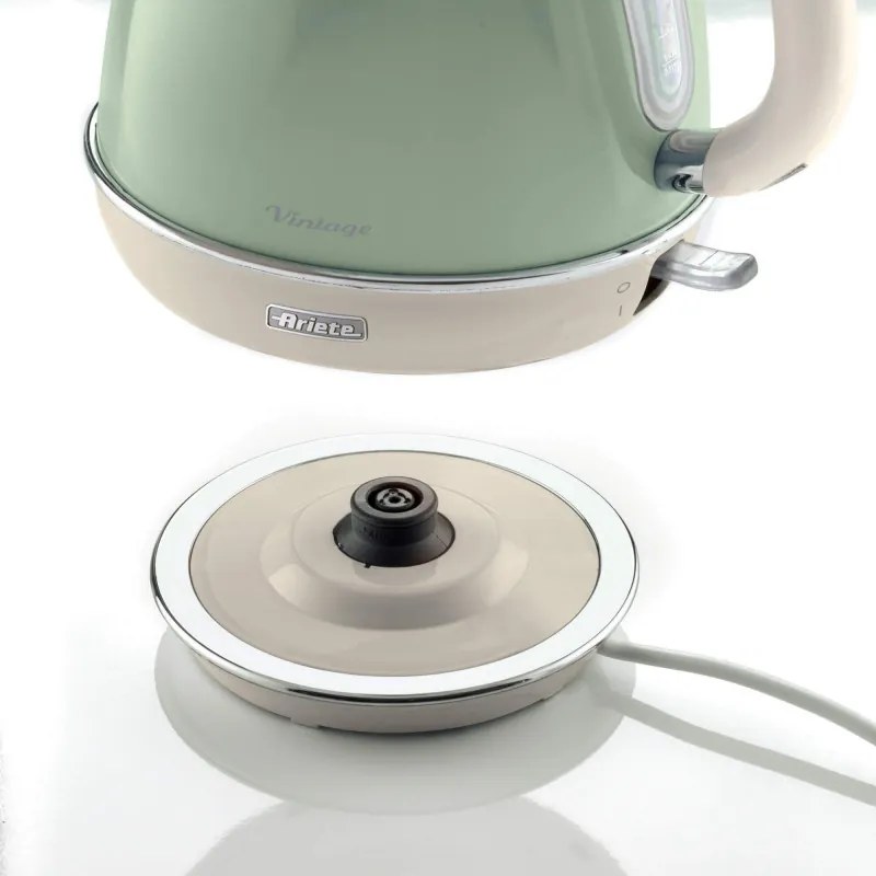 Електрическа кана VINTAGE 2869/04, 2000W, 1.7 л, Подвижен филтър, Прозорец за водата, 360C безжична основа, Зелен
