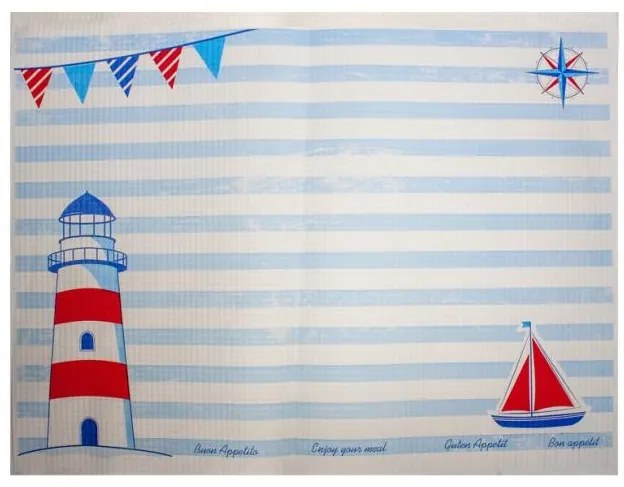 Хартиена подложка за хранене с декор "Морски фар" 30x40см (TB107)-ПАКЕТ 250бр LUNI PAPER - Horecano