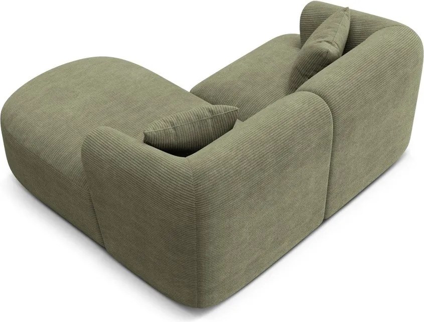 Зелен ъглов диван от рипсено кадифе (десен ъгъл) Campi – Cosmopolitan Design