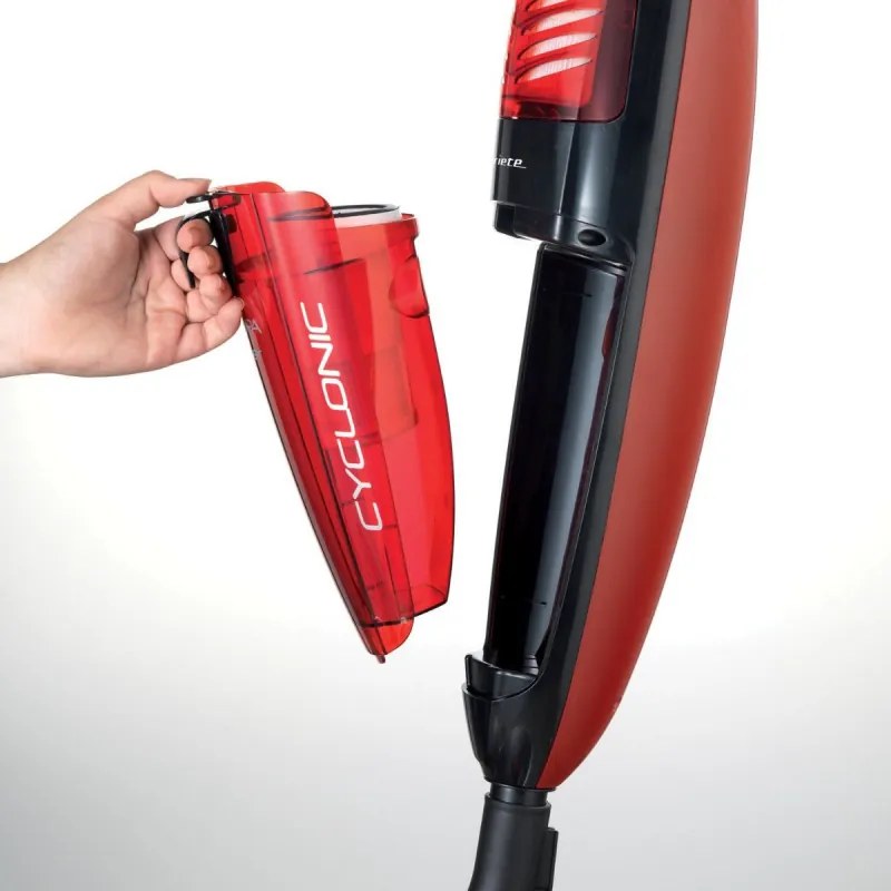 Вертикална прахосмукачка Ariete EVOLUTION 2772/40, 600W, 0.8 л, Регулируема мощност, Енергоспестяваща технология, Черен/червен