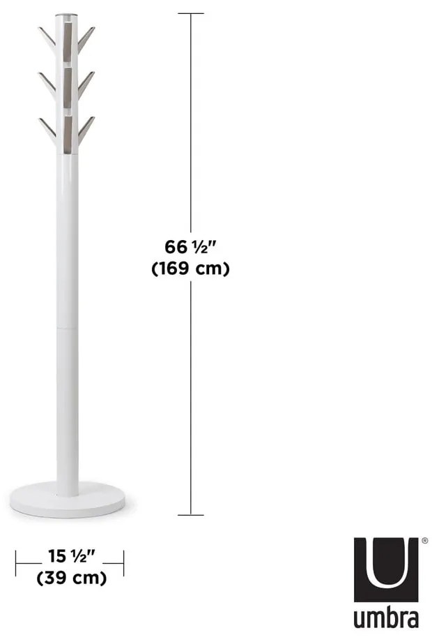 Бяла каучукова дървена закачалка Flapper - Umbra