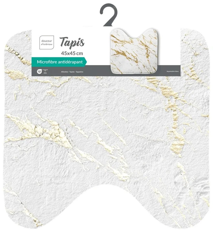 Бял/златист килим за баня 45x45 cm Aquamarbre – douceur d'intérieur