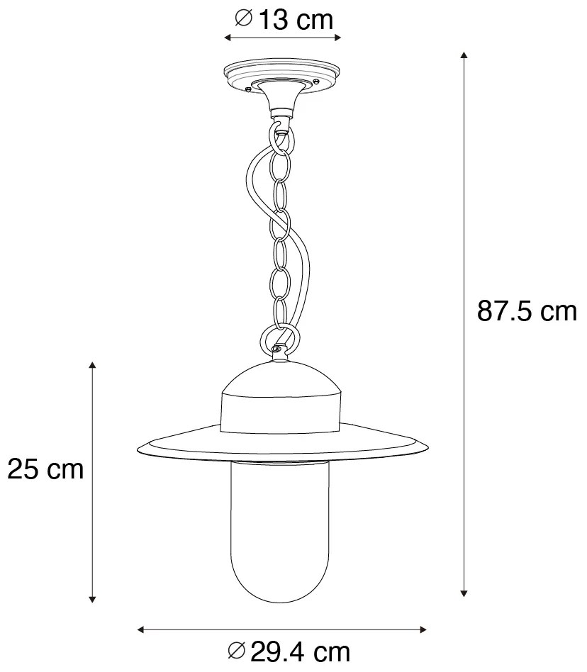 Модерна външна висяща лампа тъмно зелена IP44 - Kansas