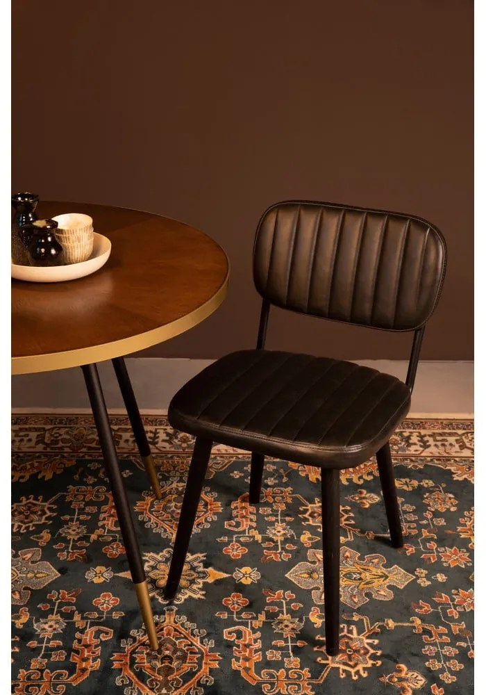 Черен трапезен стол Jake Worn - White Label