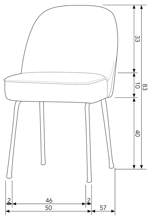 Бежови кадифени трапезни столове в комплект 2 бр. Vogue – WOOOD