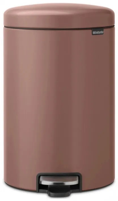 Кош за боклук с педал Brabantia NewIcon 1008849, 20 л, Плавно затваряне, Противоплъзгаща основа, Сатенено покритие, Кафяв