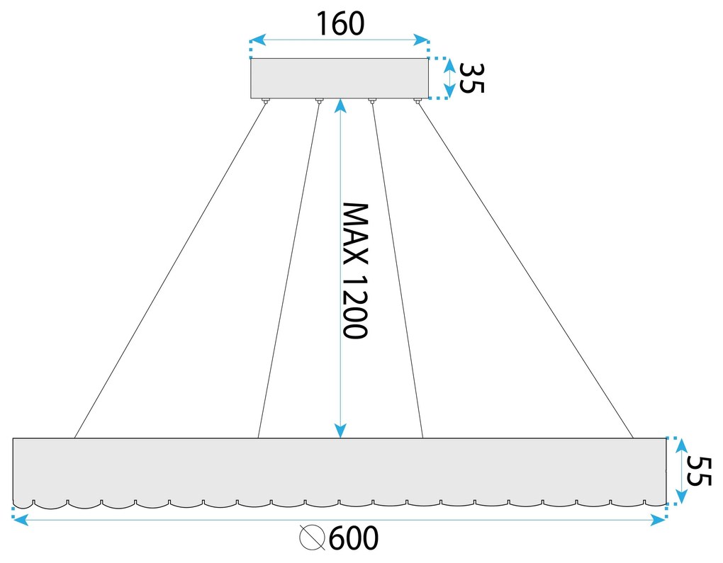 Лампа LED MS019-CP ROSE GOLD 60cm