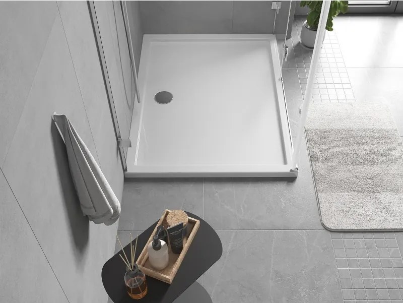 Mexen Flow правоъгълна плитка тънка 95 x 70 см, бял гланц - 46R107095