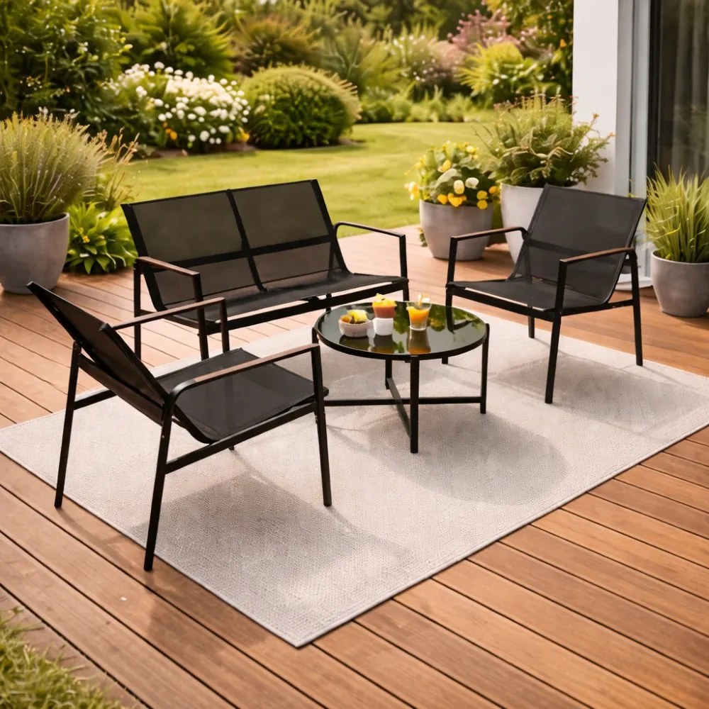 Градинско обзавеждане - балконски комплект маса + диван + 2 фотьойла