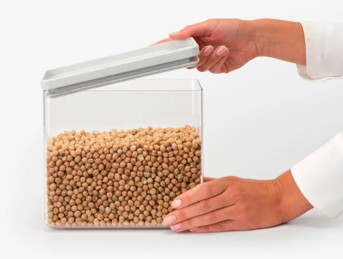 Кутия за съхранение Brabantia Tasty+ Stackable 1008876, 3.5 л, Силиконово уплътнение, Без BPA, Светлосив