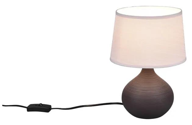 Тъмнокафява настолна лампа от керамика и плат, височина 29 cm Martin - Trio