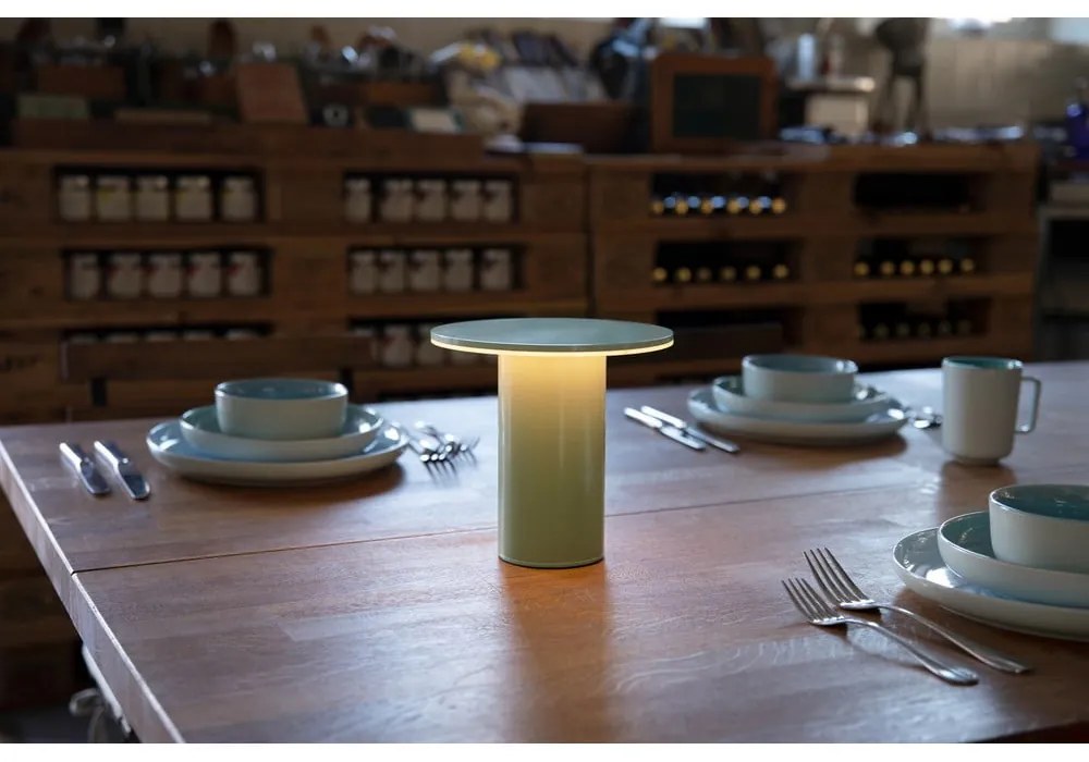 Зелена LED затъмняваща се настолна лампа (височина 18 cm) Fungo – Remember