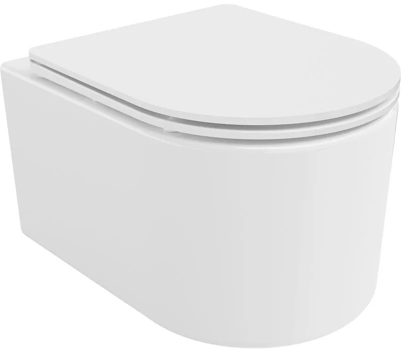 Mexen София WC Rimless с бавно падащо тънко седало, дуропласт, бял гланц - 30540300