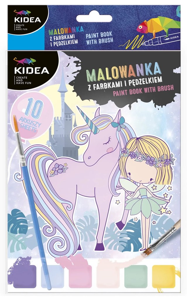 Kidea - Kнижка за оцветяване с бои Фея 91942