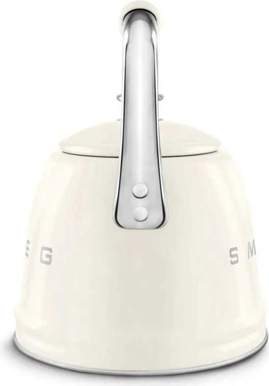 Свирещ чайник Smeg WKF01CR, 2.3 л, Индукция, Ненагряваща се дръжка, Стомана, Крем