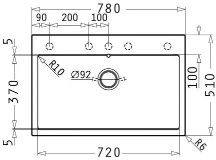 мивка Pyramis Ithaka 1B-Snow-78 x 51 cm.