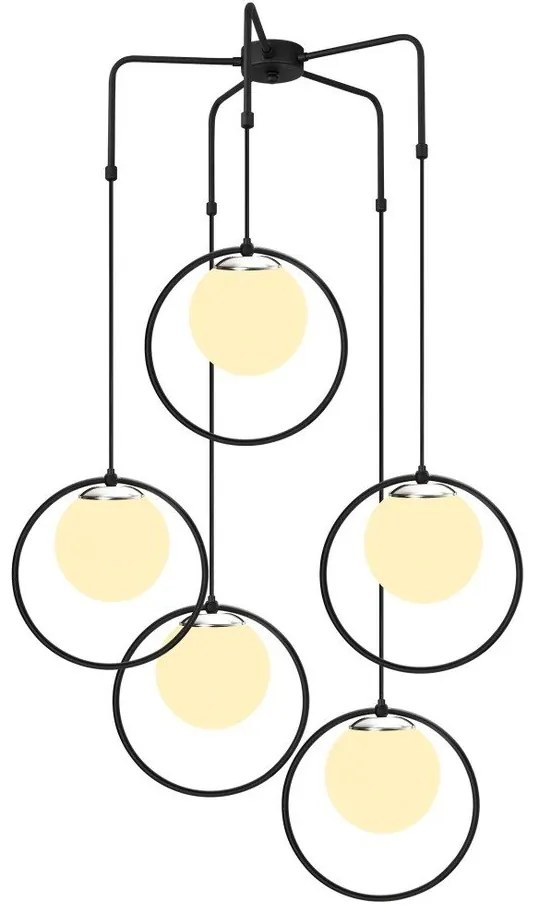 Черно метално висящо осветително тяло Opviq lights Satyros - Opviq lights