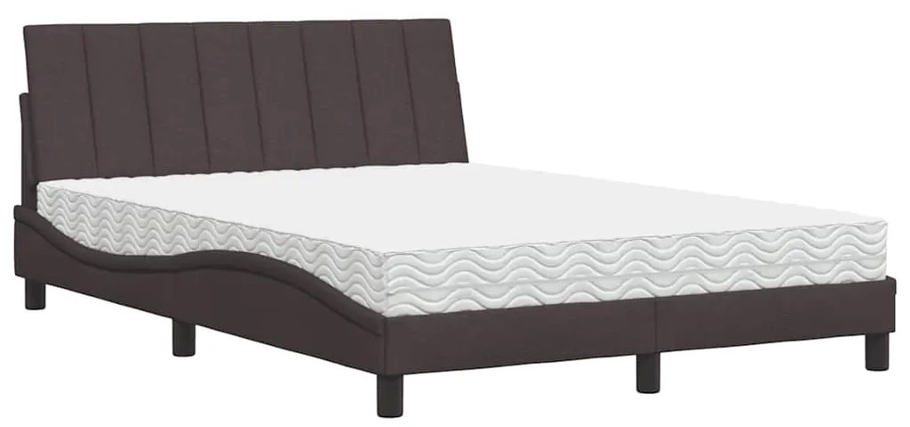3310520 vidaXL Легло с матрак Hanko, тъмнокафяво, 120x200 см, плат
