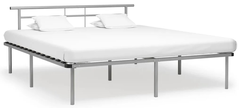 324840 vidaXL Рамка за легло, сива, метал, 200x200 cм