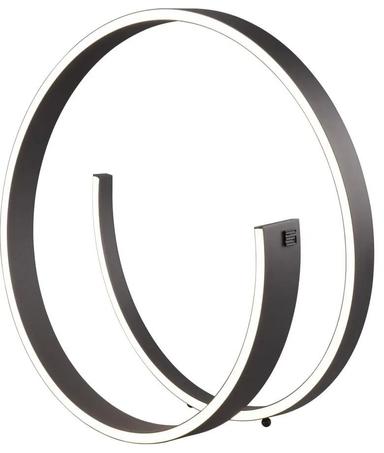 Черна LED настолна лампа с гласово управление/ управление чрез мобилно приложение с метален абажур (височина 45 cm) Cinardi – CINQUE