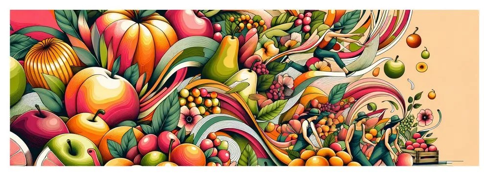 Картина на платно – Цветни плодове в движение