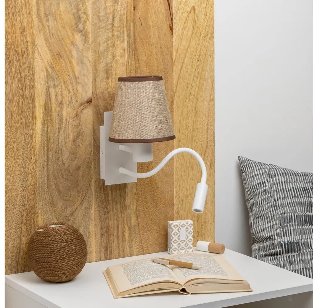 Brilagi - LED Аплик NUBILA 1xE27/25W/230V + LED/3W бял/кафяв