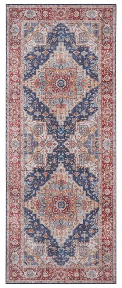 Тъмно синьо-червен мокет , 80 x 200 cm Sylla - Nouristan