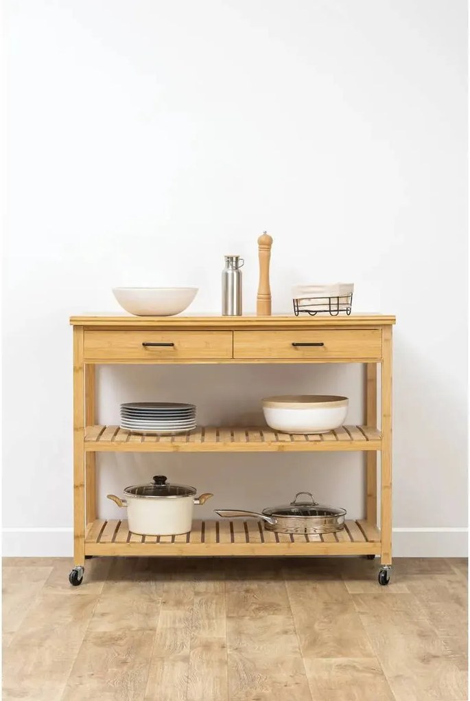 Кухненска количка 5five Linha, Бамбук, 4 нива, Kitchen Island