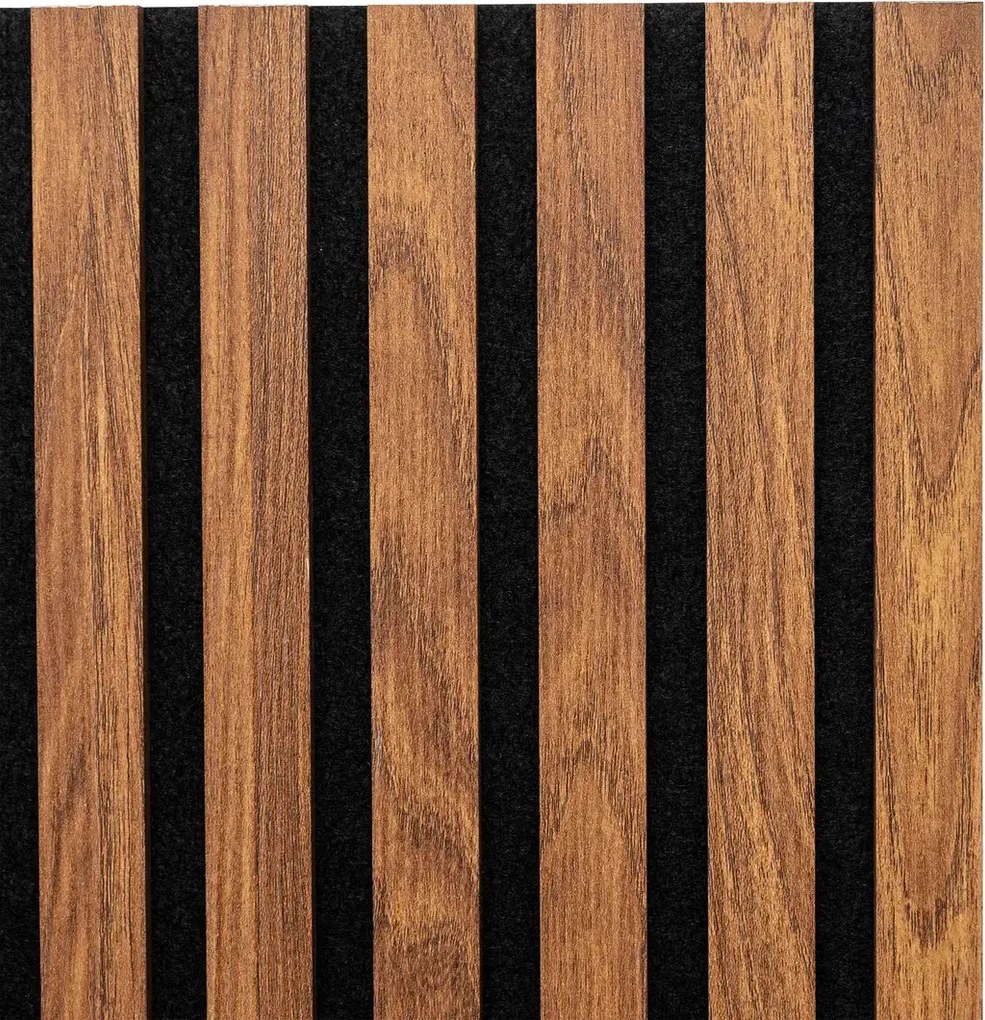 Декоративен aкустичен стенен панел Colva, 240x60 cm, MDF - Черно дърво