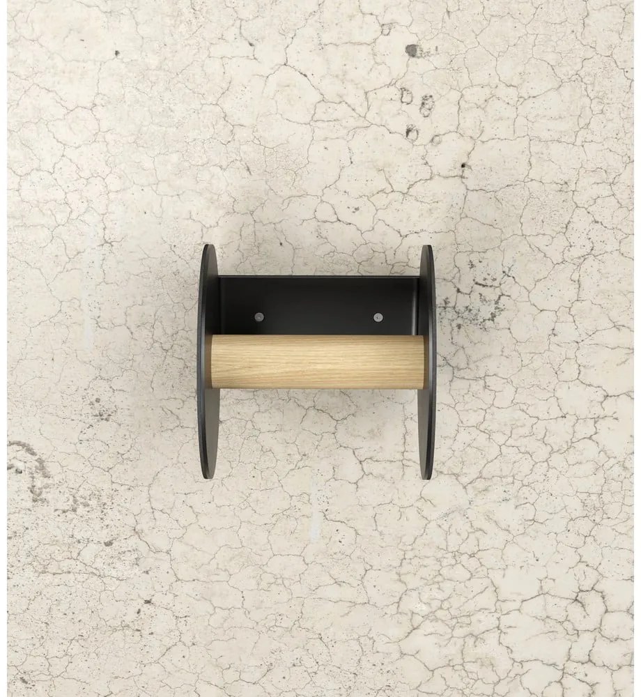 Черен стенен държач за тоалетна хартия Bull – LIND DNA