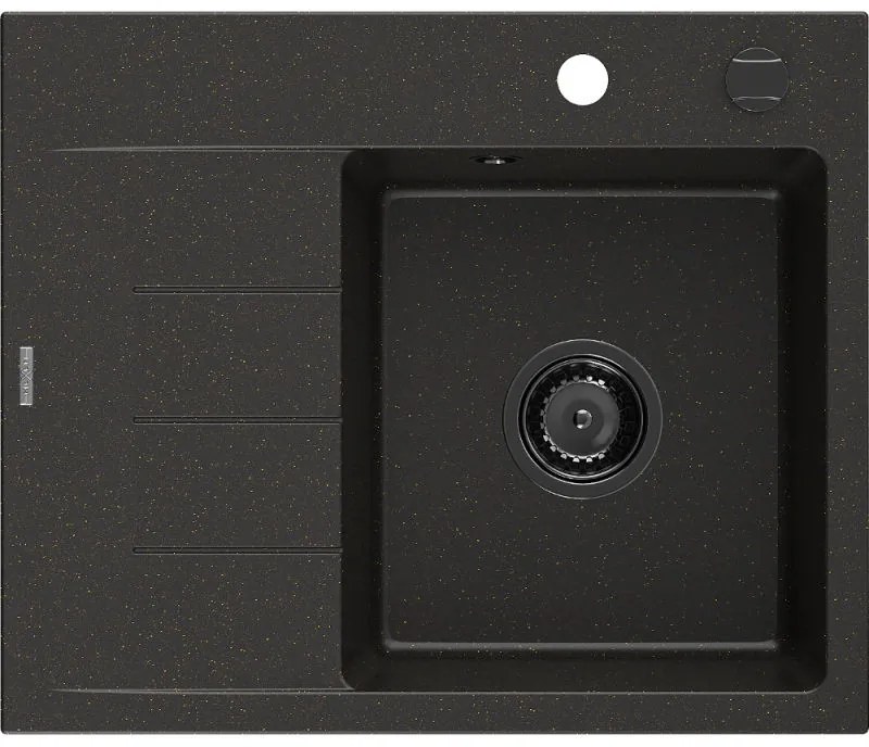 Mexen Ben гранитна мивка с 1 отделение с отцедище, дясна 600 x 500 мм,