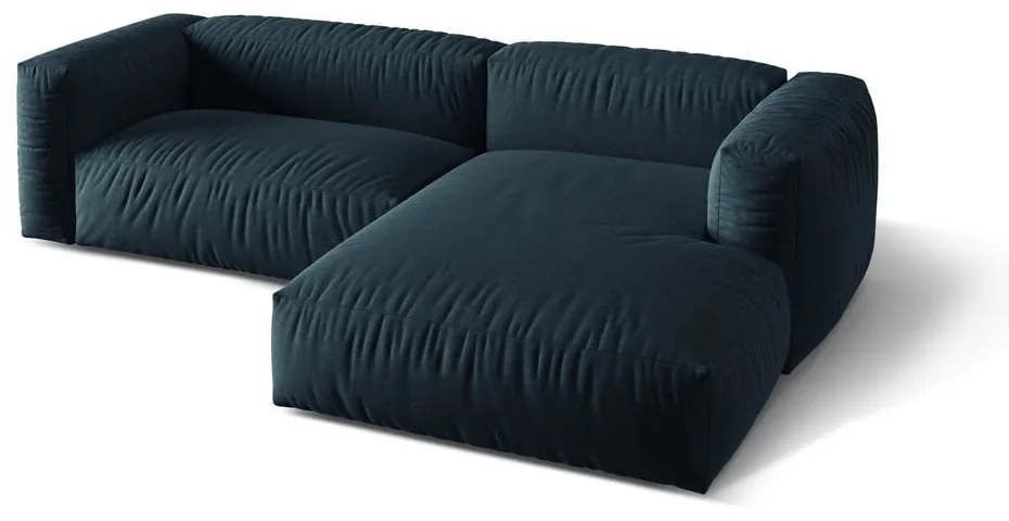 Тъмносин модулен ъглов диван (десен ъгъл) Martina – Micadoni Home