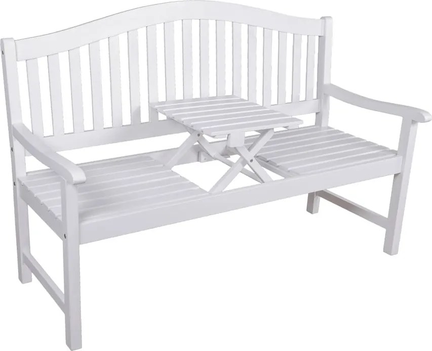Бяла градинска пейка от масивно дърво Singapore – Garden Pleasure