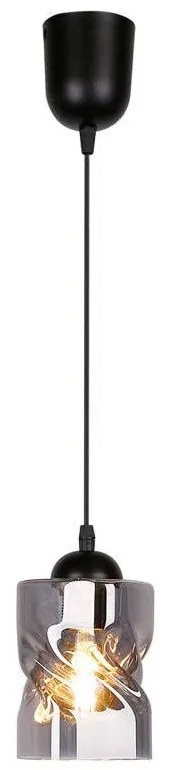 Черна висяща лампа със стъклен абажур ø 10 cm Felis - Candellux Lighting