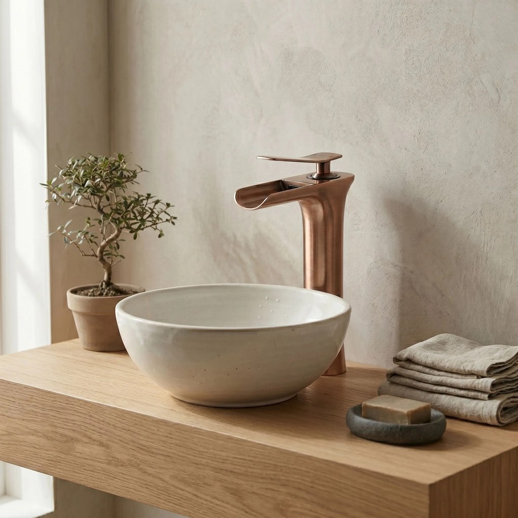 Смесител за мивка Rea Laguna Brush Copper high