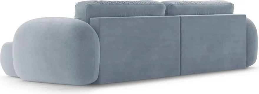 Сиво-син кадифен сгъваем/с място за съхранение ъглов диван Tonale – Cosmopolitan Design