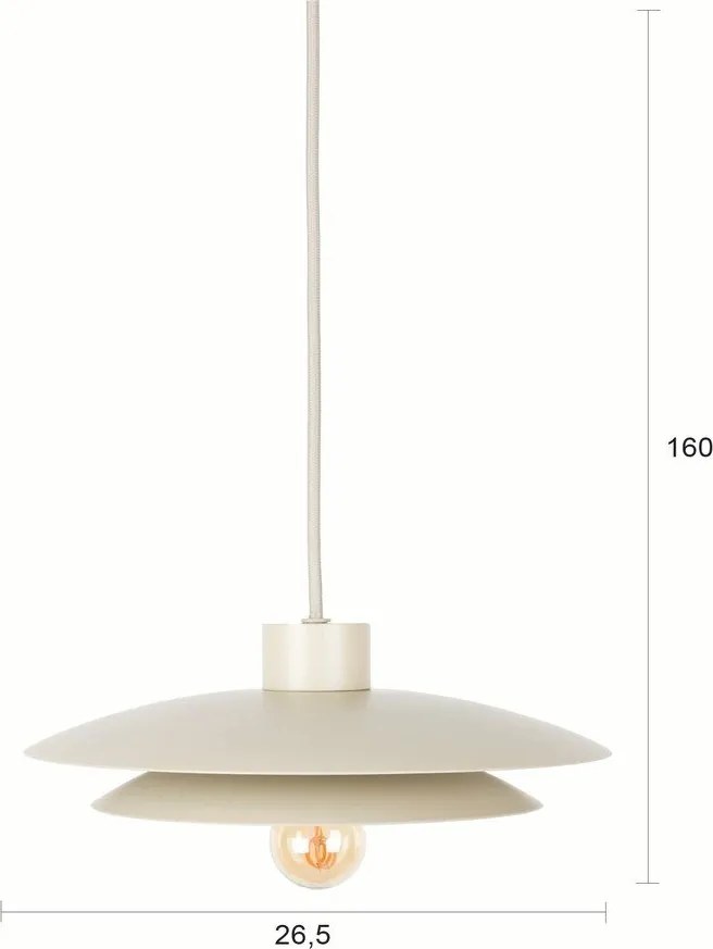 Бежово метално висящо осветително тяло ø 26,5 cm Wubbo – White Label