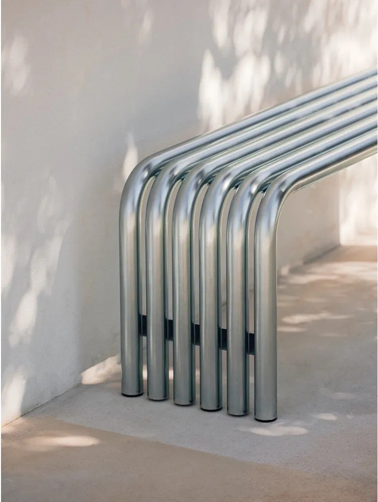 Градинска пейка метална в сребрист цвят Nokk – noo.ma