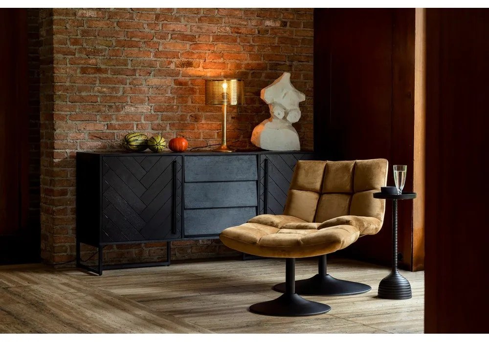 Кадифено кресло в цвят горчица Bar - Dutchbone