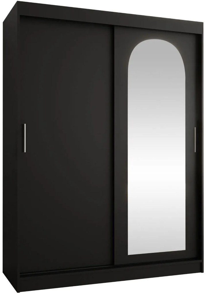 Гардероб Selfie 150 плъзгащ-Черно-Дължина: 150 см