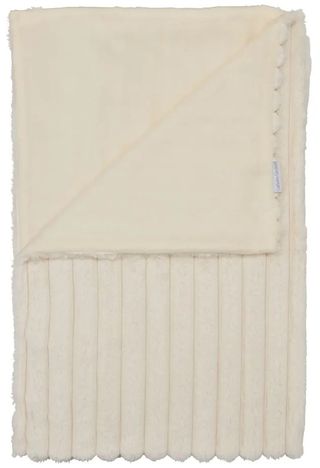 Кремаво одеяло от микроплюш 130x170 cm Cosy Ribbed – Catherine Lansfield