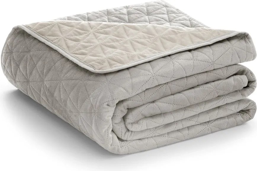Сиво-бежово капитонирано покривало за легло 240x260 cm Laila – Restilo
