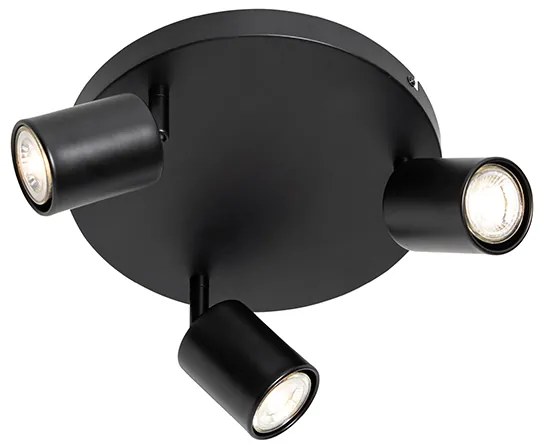 Модерна таванна лампа черна регулируема кръгла 3-светлина - Java