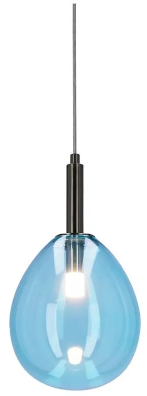 Синьо LED висящо осветително тяло със стъклен абажур Lukka – Candellux Lighting
