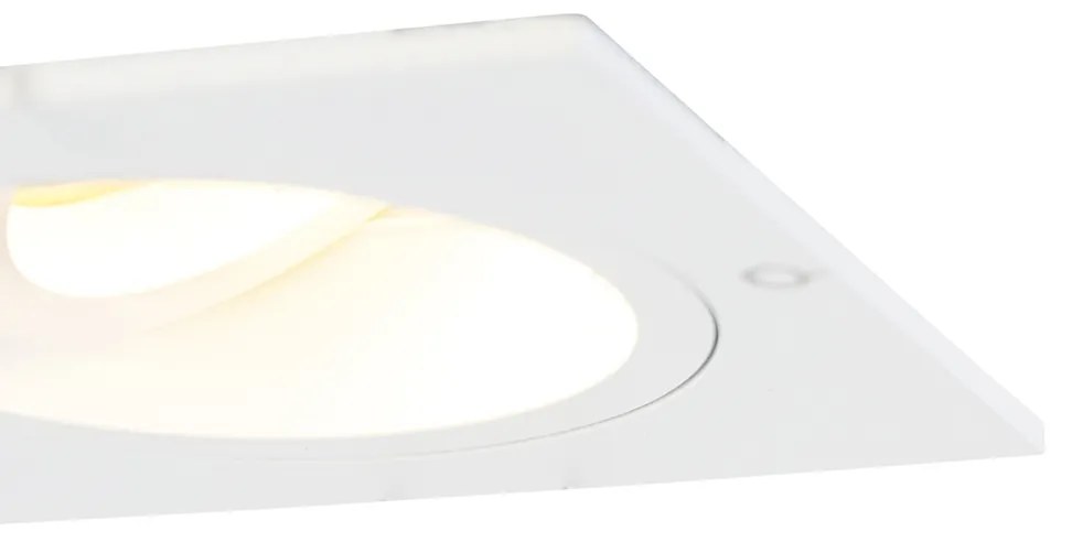 Комплект от 6 вградени спота квадратни бели въртящи се и накланящи се - Chuck