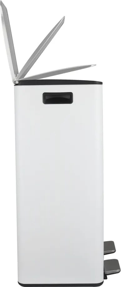 Стоманено кошче за боклук 2x30 l за рециклиране с педал в матово бял цвят Aliya – Spirella