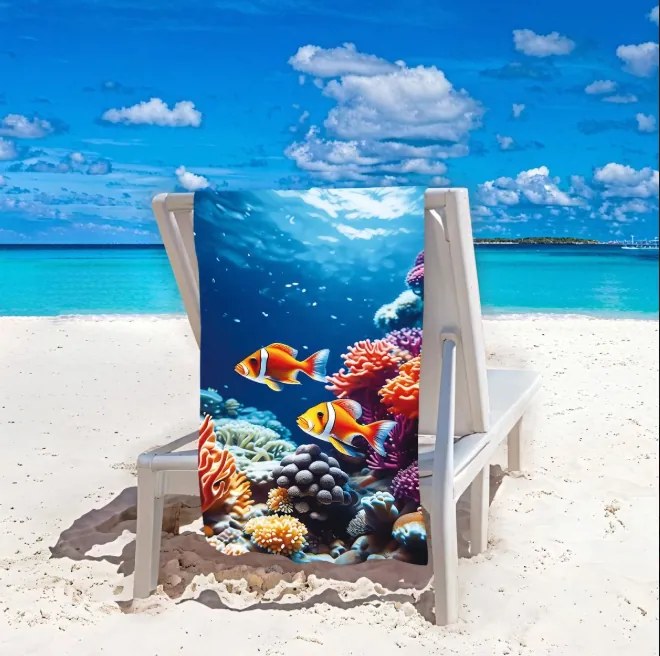 Плажна кърпа Коралов риф 100x180 cm