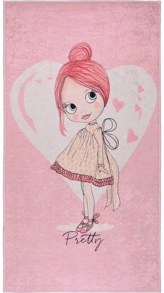 Розов детски килим подходящ за пране 80x120 cm Pretty Girl – Vitaus