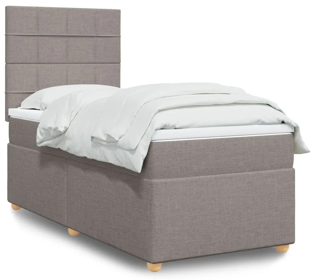 3291111 vidaXL Боксспринг легло с матрак, таупе, 80x200 см, плат